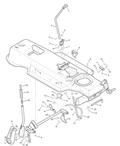 Mower Housing Suspension Diagram and Parts List for 42830B 1996 Briggs and Stratton Lawn Tractor
